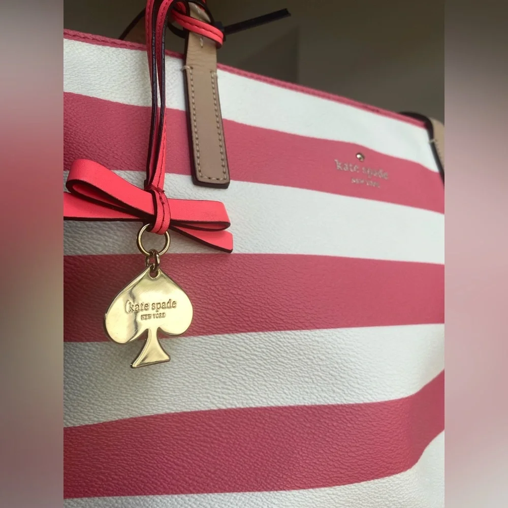 Kate Spade Vintage Radish (Pink) White Stripe
Unlined Tote Bag - Picture 4 of 10